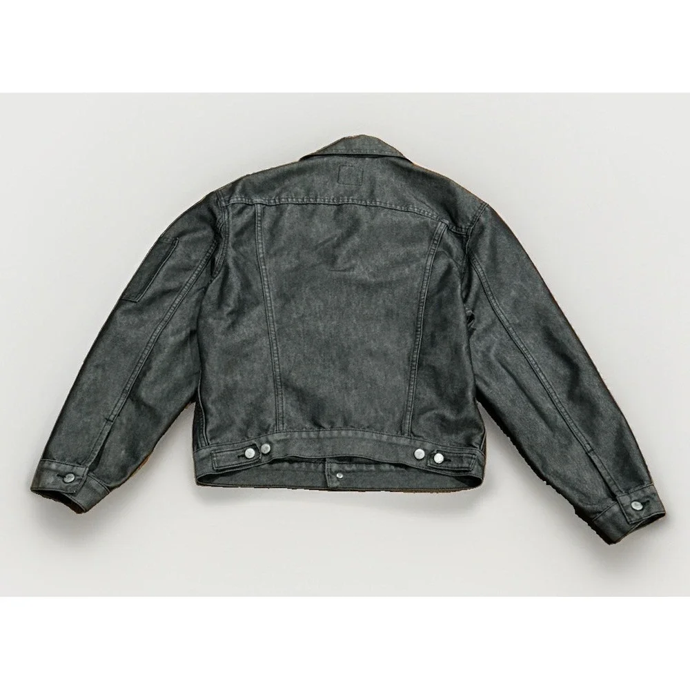Vintage Levi's Silver Tab Trucker Jacket L Shiny Denim Hip Hop Skate 90s Y2K